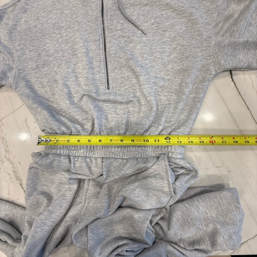 Cozy Gray Women's Hooded Jumpsuit - Picture 7 of 9